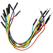 Load image into Gallery viewer, 30 Piece Jumper Wire Kit - Includes 10 Each of Male to Male, Male to Female, and Female to Female, 6&quot; Length, Assortment of Colors
