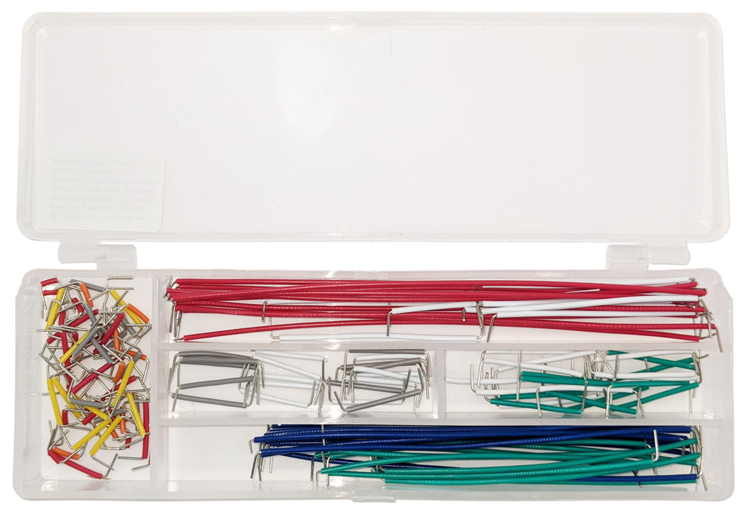 Jumper Wire Kit for Breadboarding | 140 Pieces Assorted Lengths and Colors | 22 AWG | Solid Wire | Includes Small Plastic Case for Storage and Organization