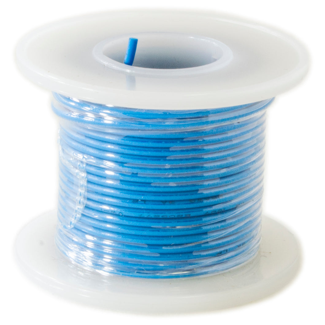 Stranded Hook Up Wire - 22 Gauge, 25 Foot Spool - Blue (Shade May Vary)