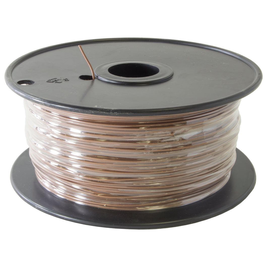 22 Gauge Hook Up Wire | Solid Wire | 1000 feet in length (Brown Colored Wire) | Voltage Rating: 300 Volts | Solid Tinned Copper