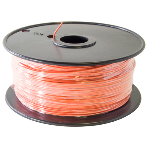 22 Gauge Hook Up Wire | Solid Wire | 1000 feet in length (Orange Colored Wire) | Voltage Rating: 300 Volts | Solid Tinned Copper