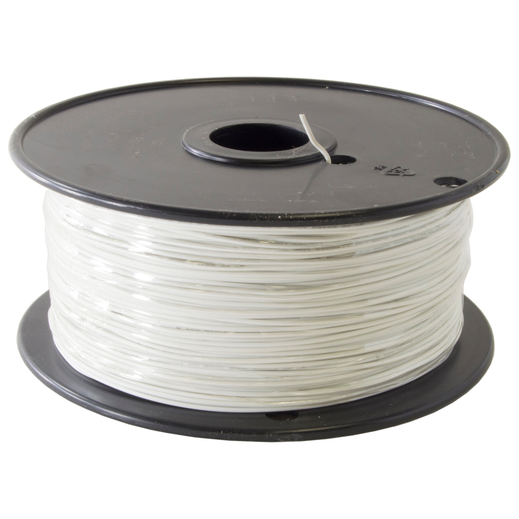 1000 Foot, 22 Gauge Solid Hook Up Wire - White
