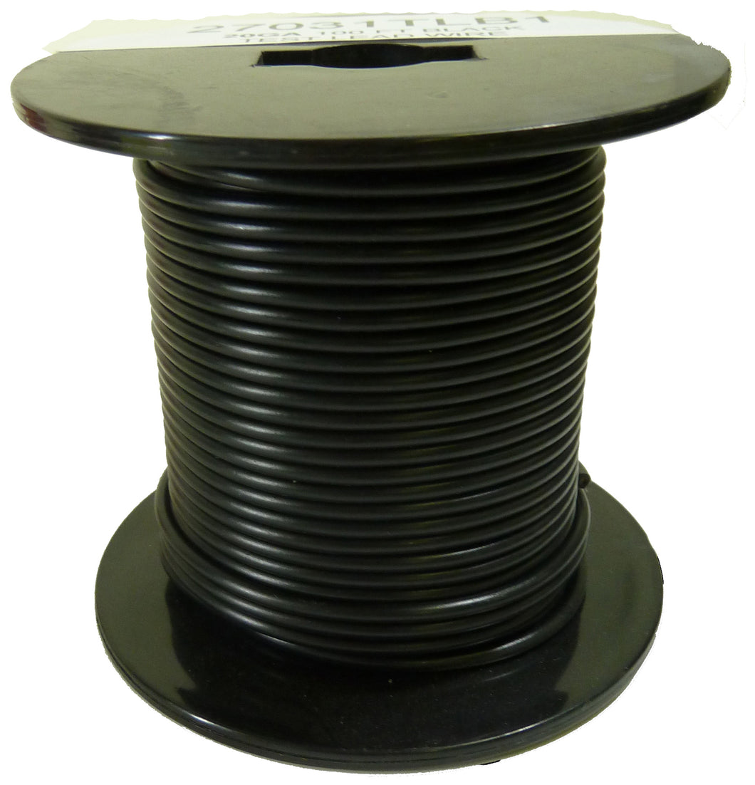 100 Feet 20 Gauge Test Lead Wire, Rubber Insulated, Black