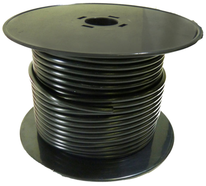 100 Feet Black 18 Gauge Stranded Flexible Test Lead Wire, Rubber Insulated