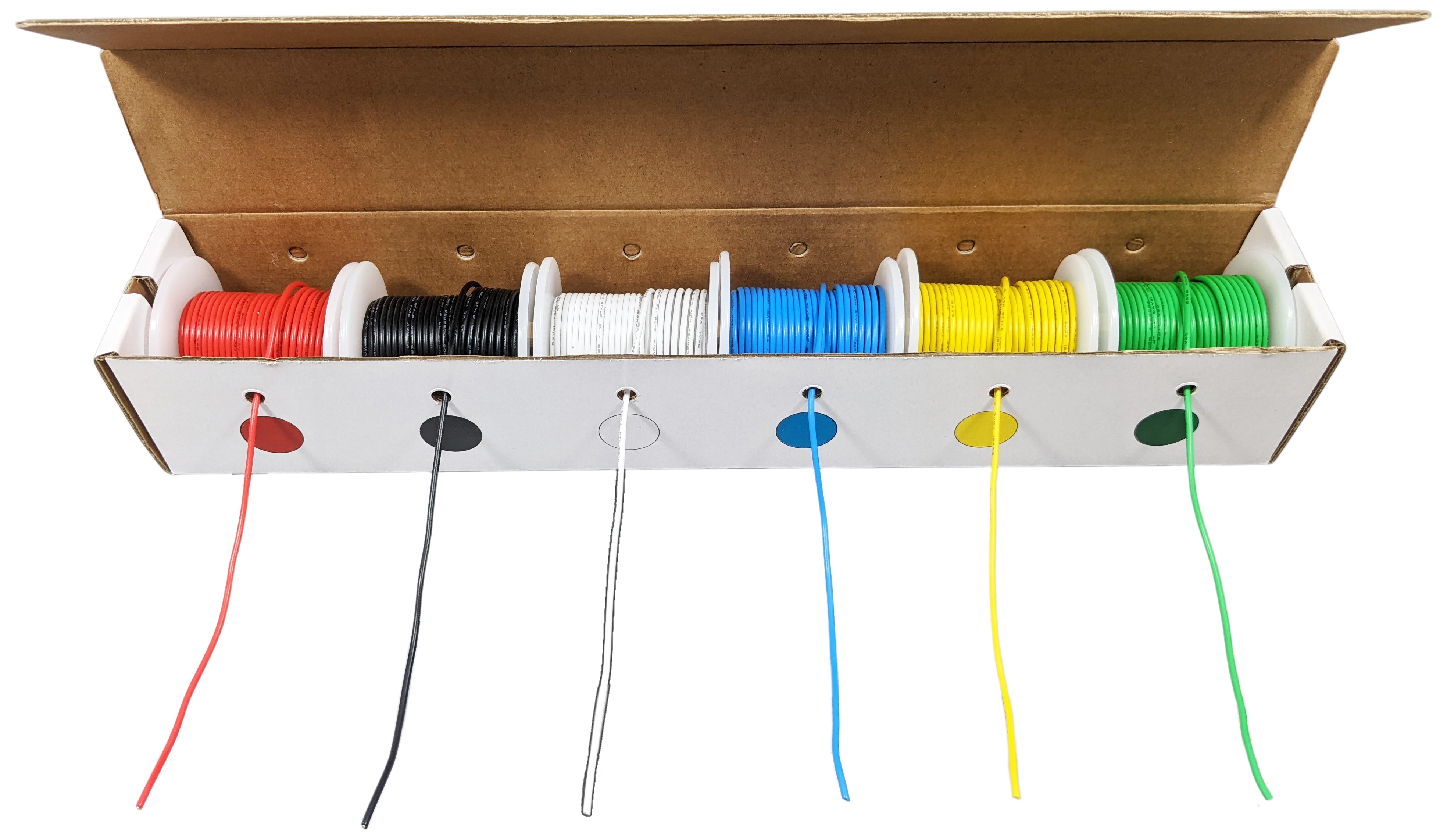 18 Gauge Hook Up Wire Kit - Solid Wire, Tinned Copper - Includes 6 Dif ...