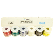 Load image into Gallery viewer, 20 Gauge Hook Up Wire Kit - Stranded Wire, Tinned Copper - Includes 6 Different Color 100 Foot Spools
