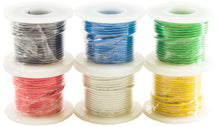 Load image into Gallery viewer, 22 Gauge Hook Up Wire Kit - Stranded Wire, Tinned Copper - Includes 6 Different Color 25 Foot Spools
