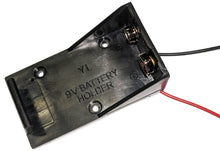 Load image into Gallery viewer, 9V Battery Holder with Wire Leads, Black Plastic Case, Measures 2.14&quot;×1.20&quot;×0.80&quot;, Weighs 0.28 Ounce
