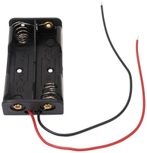 Load image into Gallery viewer, AA 2 Battery Holder with Wire Leads, Holds Two AA Batteries, 2.3&quot; x 1.3&quot; x 0.5&quot;, Black Lightweight Plastic

