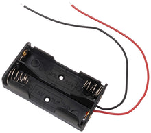 Load image into Gallery viewer, AA 2 Battery Holder with Wire Leads, Holds Two AA Batteries, 2.3&quot; x 1.3&quot; x 0.5&quot;, Black Lightweight Plastic
