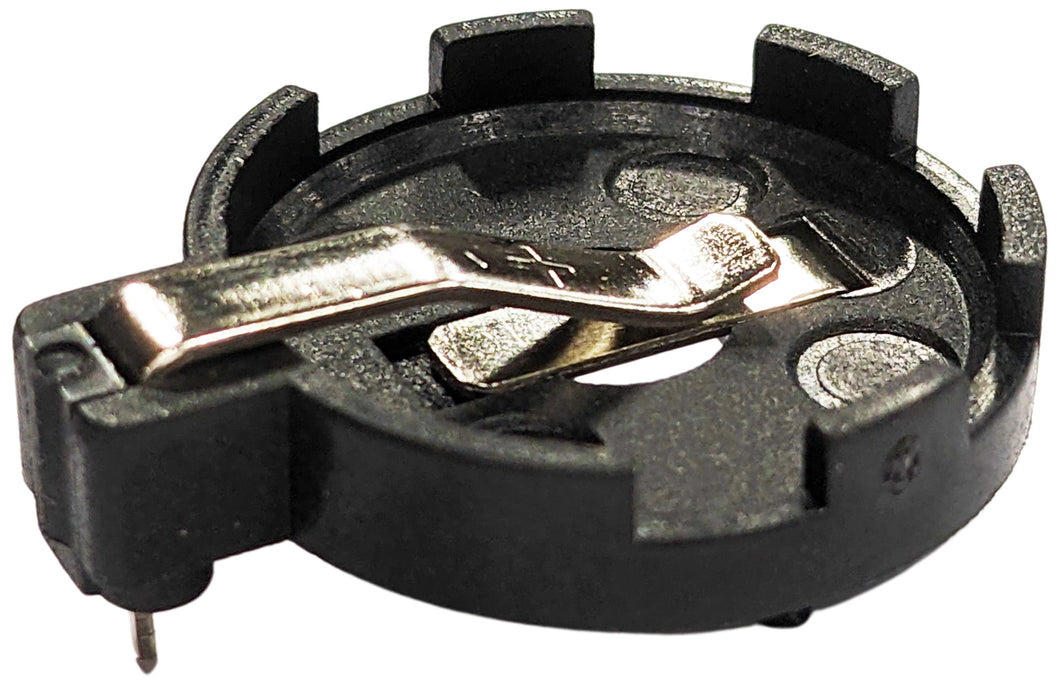 19 mm Coin Cell Holder for CR2032 with Breadboard Pin Leads, Black Plastic