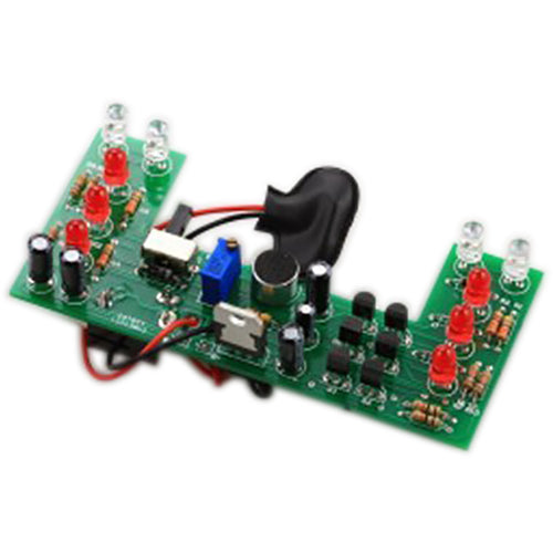 VU Meter Kit | LED's light up according to the sound level of the speaker | Assembly with a soldering iron is required. Solder and soldering iron are not included. | A 9V battery is required for operation (not included) | 