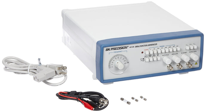 Sine, Square, Triangle, Pulse & Ramp output | Variable duty cycle | Variable DC offset | Variable amplitude output plus 20 dB attenuator | 20 Vpp output into open circuit (10 Vpp into 50O)