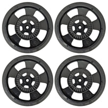 Load image into Gallery viewer, 4 Pack 69mm Robotics Wheels - ABS Hubs with Silicone Tires, Fits 25-tooth Splined Shaft, 7.6mm Width - Ideal for Remote Controlled Cars and RC Vehicles
