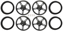 Load image into Gallery viewer, 4 Pack 60mm Diameter Wheel with Silicone Tire, 8mm Wide, Fits FiTec FS90R Servo Motor
