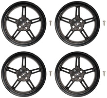 Load image into Gallery viewer, 4 Pack 60mm Diameter Wheel with Silicone Tire, 8mm Wide, Fits FiTec FS90R Servo Motor

