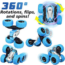 Load image into Gallery viewer, Remote Controlled Double-Sided Stunt Car with Rechargeable Battery (Blue)

