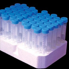 Load image into Gallery viewer, Pkg (10) Standard 15ml Plastic Centrifuge Tubes, 5” Long x 5/8” Dia with Tapered Bottoms.
