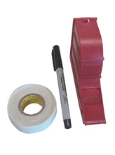 Load image into Gallery viewer, Mark everything clearly - from wires and cables to household items and sporting equipment | The reusable dispenser can be easily refilled with tape | Dispenser comes with SWD tape and an SMP pen | Dispenser is made of strong plastic that&#39;s made to last | Has a marking area of 0.75 in x 1.375 in

