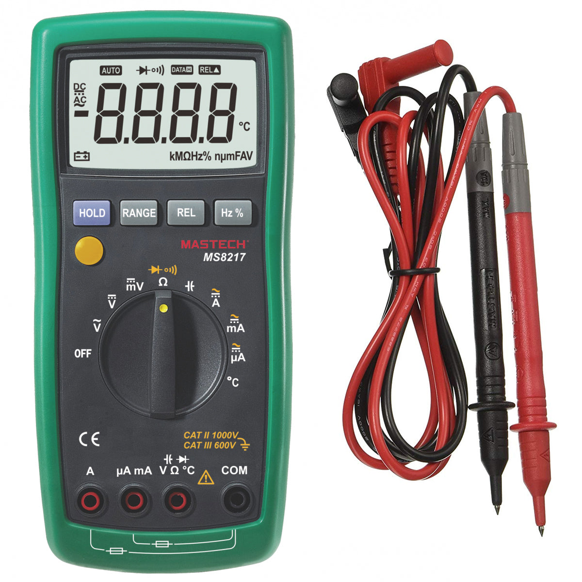 Mastech MS8217 AC/DC Auto Ranging Digital Multimeter with 4000 Counts ...