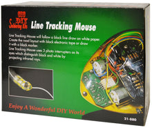 Load image into Gallery viewer, Line Tracking Robot Mouse DIY Robotics Soldering Kit, Uses Photo Interrupters as Eyes, Sound-Activated (21-880)
