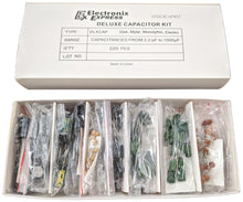 Load image into Gallery viewer, 220 Piece Deluxe Capacitor Kit - Includes Disk, Mylar, Monolithic, and Electro Radial Capacitors
