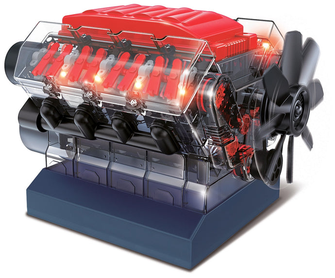 OWI Inc Robotics Vroom! Stem V8 Model Combustion Engine, DIY Educational STEM Birthday Kits Ages 12 and Up