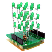 Load image into Gallery viewer, Seeed Studio 3x3x3 Green LED Cube Arduino Shield Project
