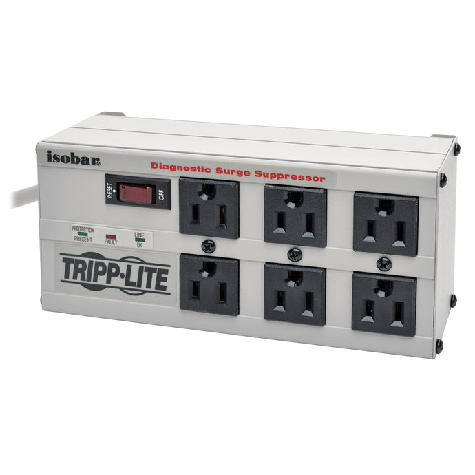 Protect Any Electronic Device From Power Surges & Spikes:Surge suppressor with six outlets protects your PC, personal computer, laptop, printer, scanner, router, phone, fax, modem, television, lamp or any other home/office electronics from dangerous power surges, spikes & line noise. Also known as: ISOBAR6, IBAR6-6D, IBAR6 | PREMIUM SURGE PROTECTION WITH 6 FT. CORD WITH RIGHT ANGLE PLUG: This surge suppressor provides six widely spaced NEMA 5-15R outlets which are arranged in 3 exclusive isolate