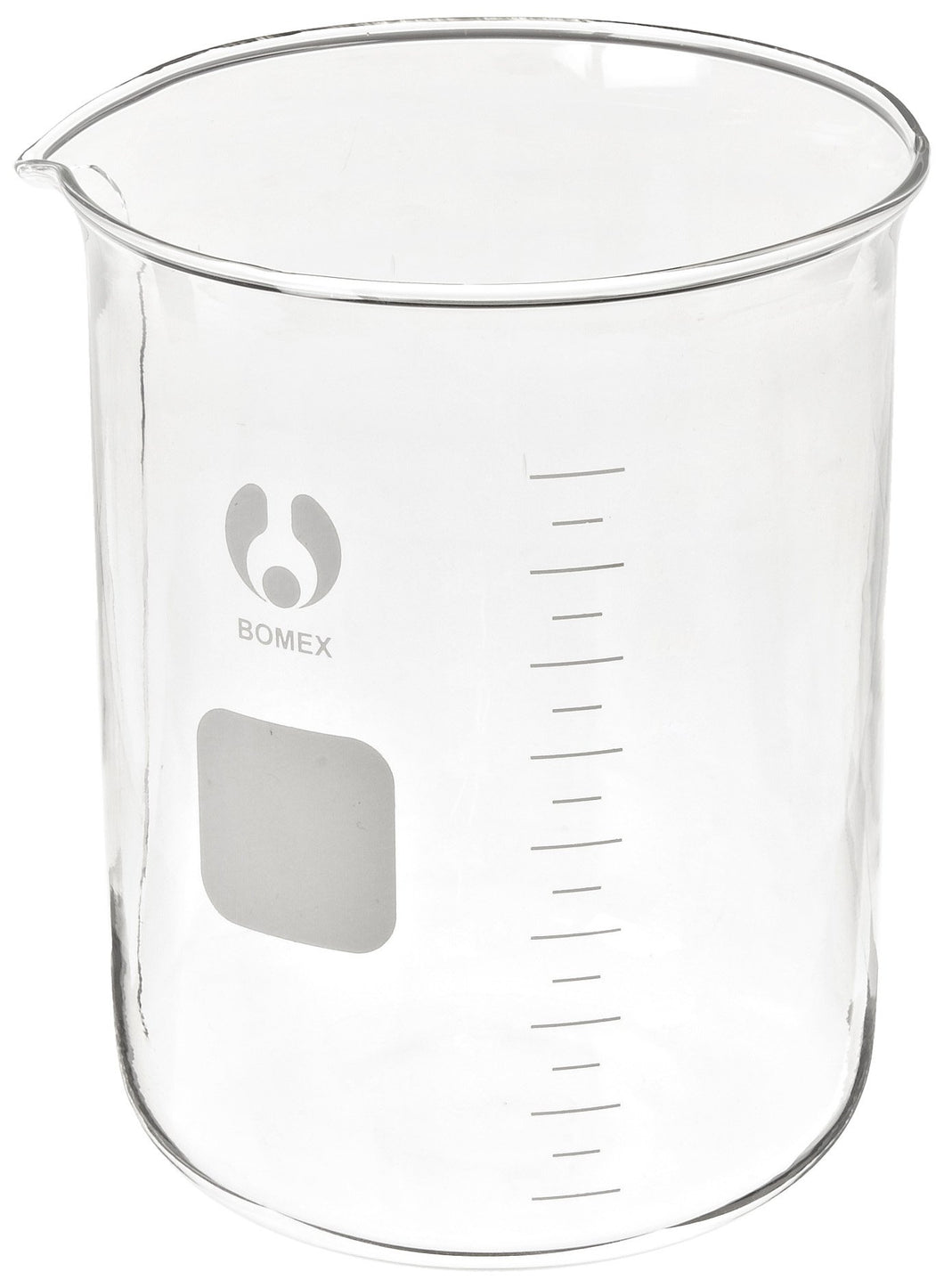 Bomex griffin beaker | Made of borosilicate glass | Graduated low form beaker | For classroom lab setups | Capacity 1000 milliliters