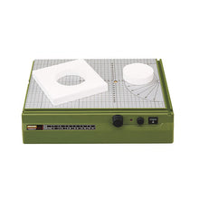 Load image into Gallery viewer, Crosscuts are achieved by means of a simple, yet efficient solution: secure drawing-pin to table with tape, it serves as a fixed center.
