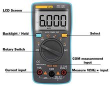 Load image into Gallery viewer, Auto-Ranging True RMS Digital Multimeter Backlit 6000 Counts LCD Display, Measures AC/DC Voltage &amp; Current, Resistance, Capacitance, Frequency, more
