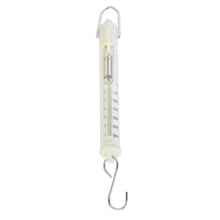Load image into Gallery viewer, Tubular Spring Scale 3kg / 30 Newtons | Top is flat on one side so that the scale can be used with an inclined plane | Clear plastic tube so that students can see the action of the spring | Color: White | 

