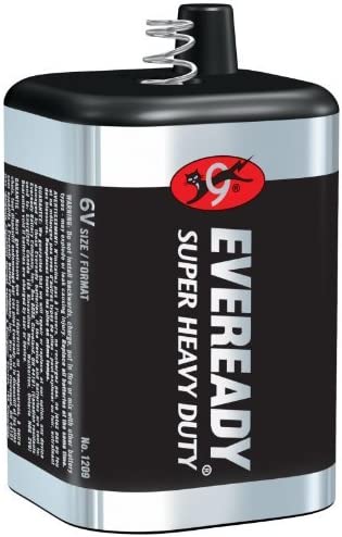 Eveready 6 Volt Lantern Battery, Super Heavy Duty Long-lasting Power for Camping, Hiking, Outdoors (1209)