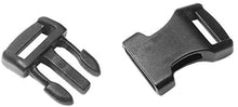 Load image into Gallery viewer, 60 Pack of Black Contoured Side Release Plastic Buckles for 1/2&quot; Straps
