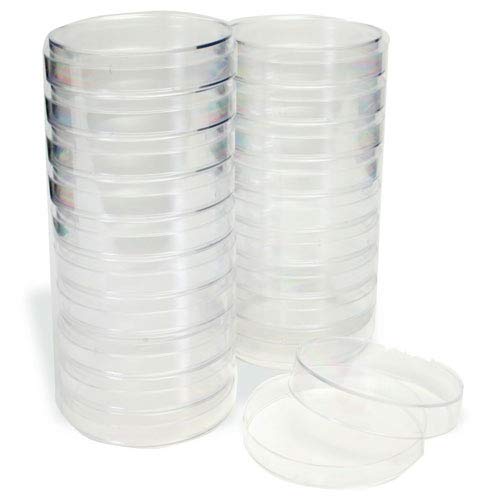20 Pack Plastic Petri Dishes with Covers (70mm Diameter, 15mm Tall)