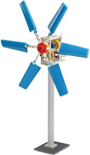 Load image into Gallery viewer, Thames &amp; Kosmos Wind Power 2.0 Science Experiment Kit | Build Wind-Powered Generators to Energize Electric Vehicles | 3-Foot-Tall Long-Bladed Turbine | Experiments in Renewable Energy
