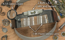 Load image into Gallery viewer, SE Illuminated Dual Lens Flip-In Head Magnifier
