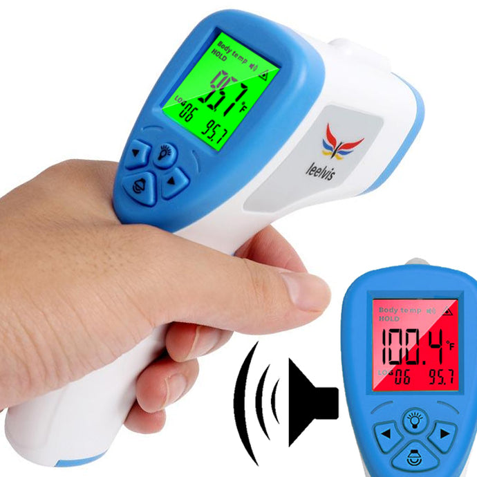 [FAST, ACCURATE READING] This handheld thermometer is FDA registered and takes only 1 second to read temperature. The temperature measurement is accurate within 0.5°F and is displayed clearly on the large backlit LCD display. | [CONTACTLESS PROBE] Uses an infrared sensor to measure body temperature — it is completely contact-free making it safer and more sanitary to use than traditional thermometers | [CELSIUS AND FAHRENHEIT] Easily switch between Celsius and Fahrenheit just by holding a single 