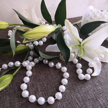 Load image into Gallery viewer, 22 Yards Large Stringed Faux Pearls Beads Garland by the Roll for Crafting and Decorating, 10mm Beads, White Color
