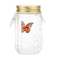 Load image into Gallery viewer, Animated Electric Wanderer Butterfly in a Glass Jar - Tap to Activate - Illuminated
