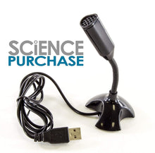 Load image into Gallery viewer, Plug and Play Home Studio Adjustable USB Laptop/Desktop Microphone Compatible w/PC and Mac (Black)
