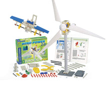 Load image into Gallery viewer, Thames &amp; Kosmos Wind Power 2.0 Science Experiment Kit | Build Wind-Powered Generators to Energize Electric Vehicles | 3-Foot-Tall Long-Bladed Turbine | Experiments in Renewable Energy
