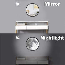 Load image into Gallery viewer, 10 Inch Round Mirror with Beautiful Moon LED Nightlight - Modern Minimalistic Mirror, Doubles as a Night Light
