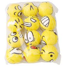 Load image into Gallery viewer, 12 Pack of Smiley Face Emoji Stress Balls - 2.4 Inch Assorted Squeezable Yellow Smilies
