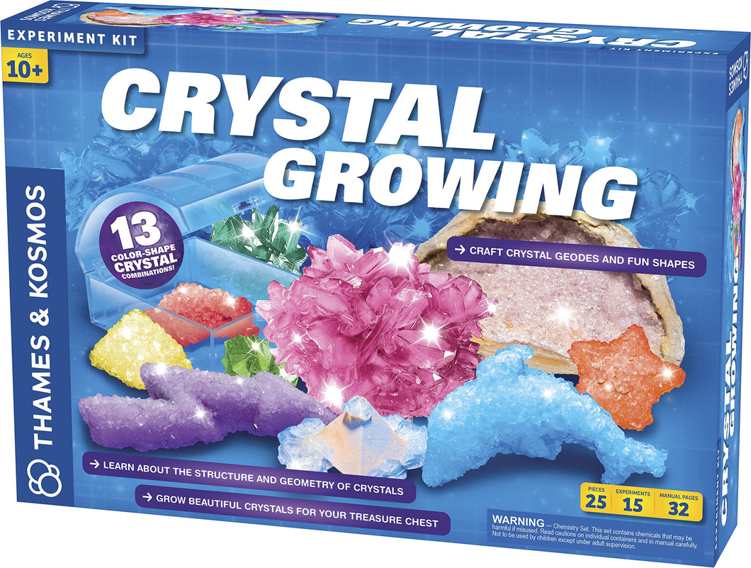 Learn about the structure and geometry of crystals | Grow dozens of dazzling crystals | Mold fun plaster shapes and use dyes to grow a rainbow of custom colors | Over 1 million kits sold world-wide | Includes 32-page full-color manual