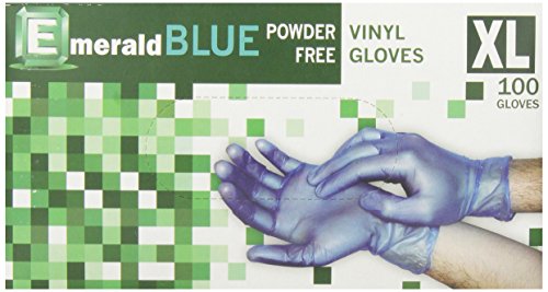 Size X-Large 4 mil | Blue vinyl powder free are designed for ease of identification | Appealing to those who may be allergic to latex | One dispenser box of 100 gloves | 