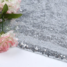 Load image into Gallery viewer, Silver 60&quot; x 102&quot; Sequin Rectangular Tablecloth

