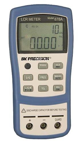 Selectable test frequencies 120Hz, 1KHz | Simultaneously displays measured component value and Q or Dissipation Factor (D) | RSR 232 Interface (cable and software required) | Display Hold | Relative mode