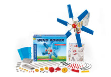 Load image into Gallery viewer, Build a working wind turbine | Harness mechanical energy from wind to lift weights | Generate electricity to light and LED and charge a battery | Learn the physics of wind turbines | Discover how wind occurs and why it is such a promising energy source
